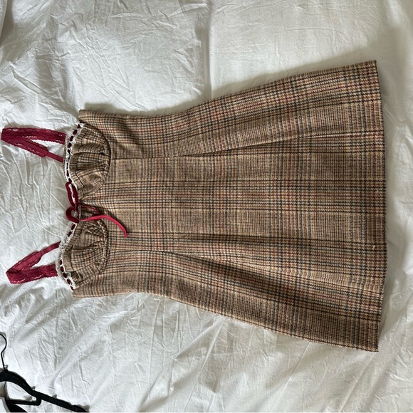 With Jean plaid mini dress - Picture 3 of 7